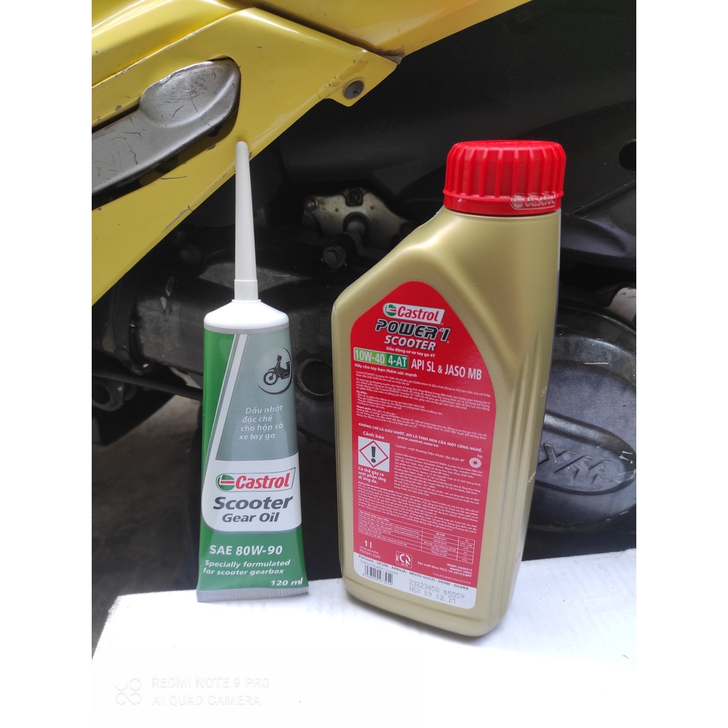 Nhớt Castrol Power Scooter 10W40 1L - Nhớt Castrol Power xe tay ga + nhớt hộp số Castrol