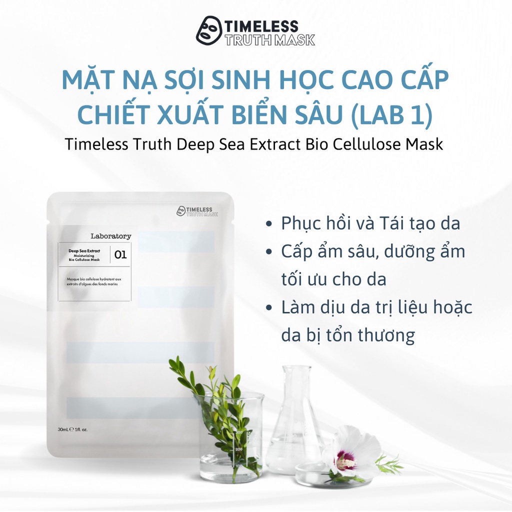 Combo 3 Mặt Nạ Chiết Xuất Tinh Chất Từ Biển Sâu Dưỡng Ẩm Timeless Truth Mask - Bio Cellulose LAB 1