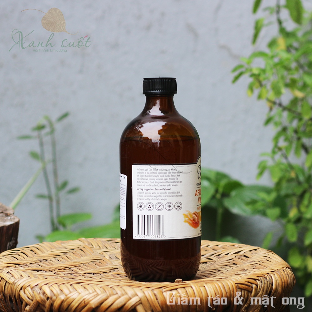[Barnes Naturals] Giấm Táo Hữu Cơ- Có Giấm Cái- Apple Cider Vinegar With The Mother- Thơm, Ngon, Giữ Nguyên [Xanh Suốt]
