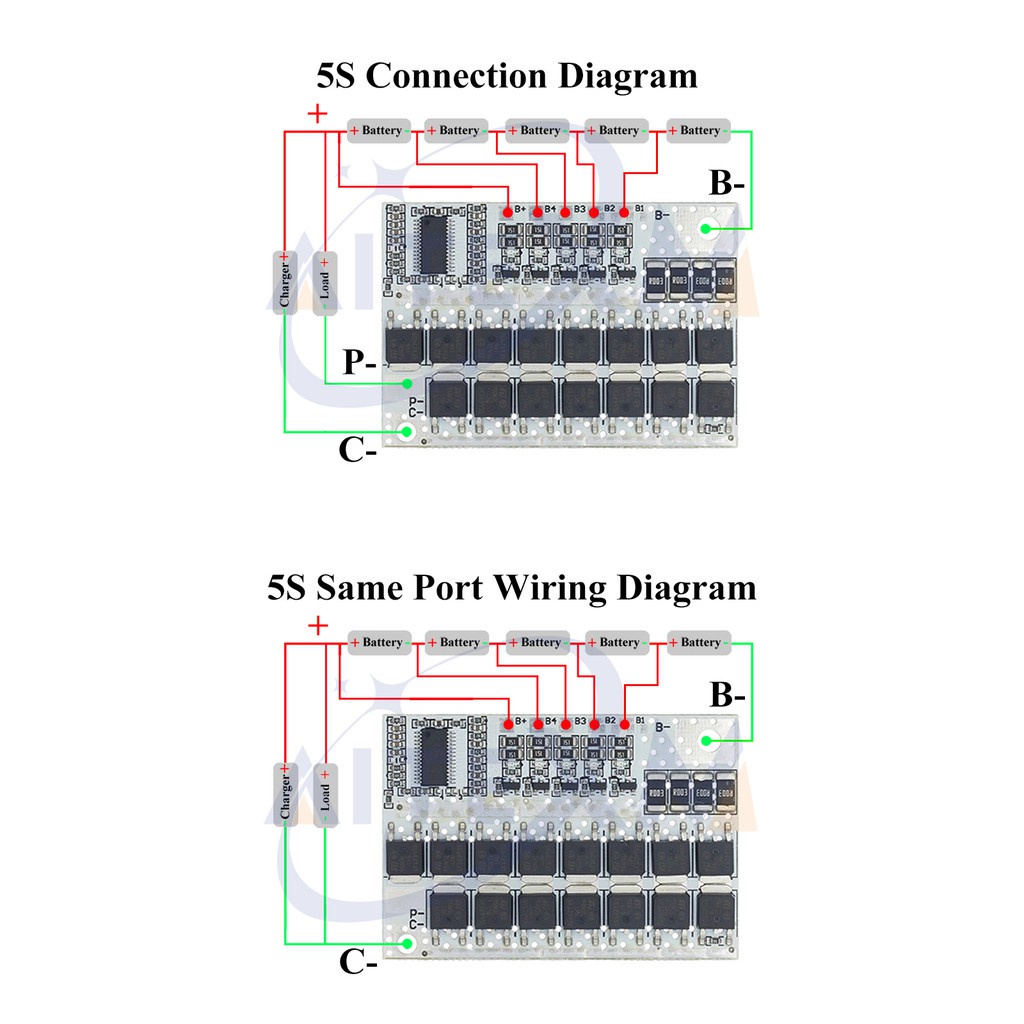 Bảng Mạch Cân Bằng Bảo Vệ Pin Li-ion Lithium 3S 4S 5S BMS 100A 21V 18V 16.8V 12V 18650 Li-ion
