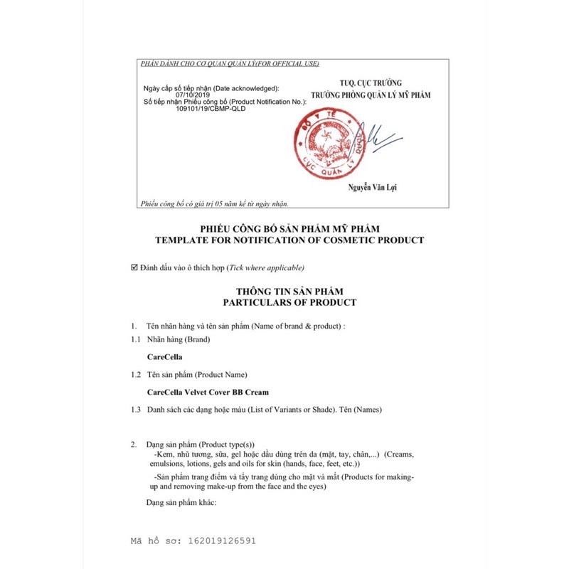 Kem Nền Trang Điểm CareCella Velvet Cover BB Cream 50ml