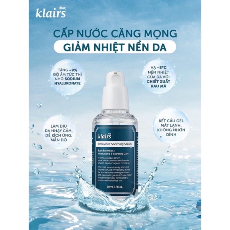 Serum dưỡng ẩm sâu Klairs Rich Moist Soothing 80ml