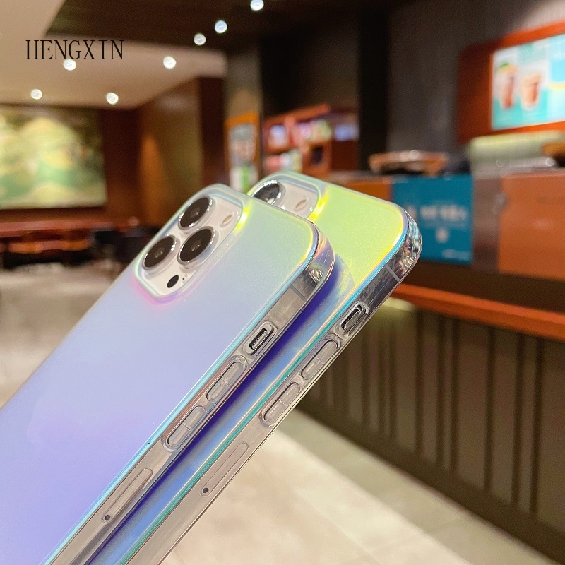 Ốp Điện Thoại Mềm Màu Laser Phản Quang Cho iPhone 11 12 13 14 pro max