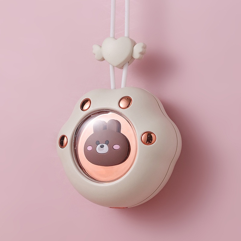 Quạt Đeo Cổ Mini Không Cánh Sạc Usb Không Ồn Mới