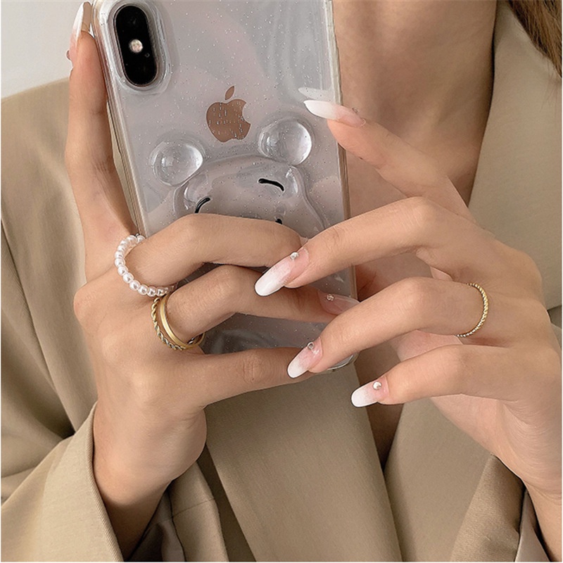 Bộ Nhẫn Đính Ngọc Trai Thời Trang