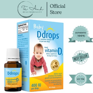 Vitamin D3 Baby DDrops bổ xung vitamin D 90 giọt