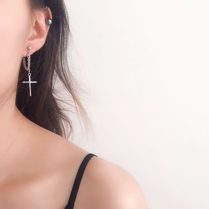 Khuyên tai kiểu hình thánh giá thời trang cho nam và nữ
