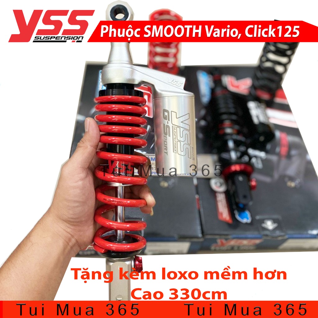 PHUỘC YSS SMOOTH G-SPORT Click/Vario/Vision/Lead/SH Mode ( Đỏ ) Tặng kèm lò xo mềm hơn