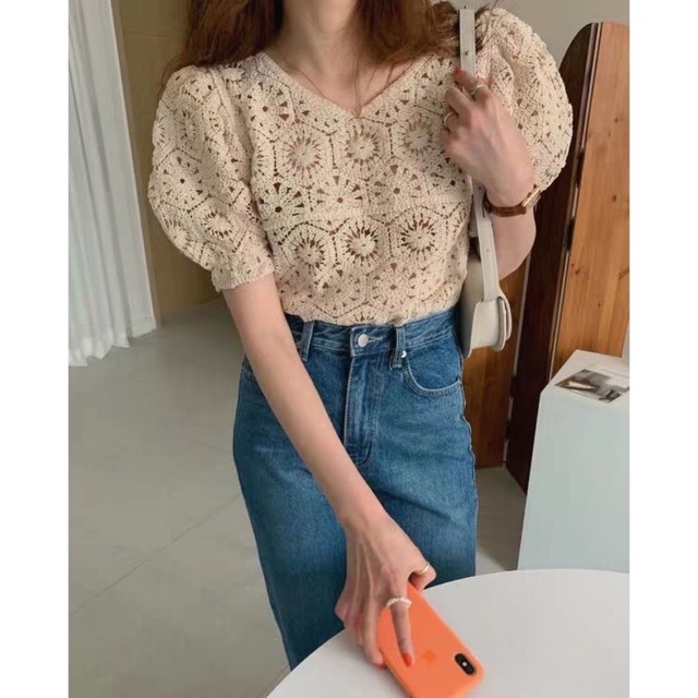 Áo ren lưới hàng đẹp Quảng Châu