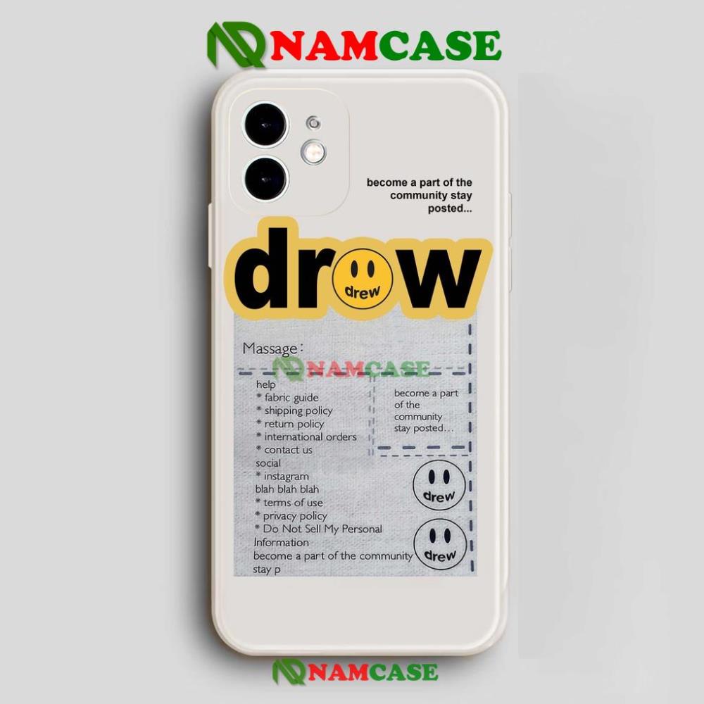 Ốp lưng iPhone Drew cạnh viền vuông silicon mềm dẻo cho iphone 6/6s/7/8/X/XS/XR/11/12/13 Pro Plus Max cute dễ thương đẹp
