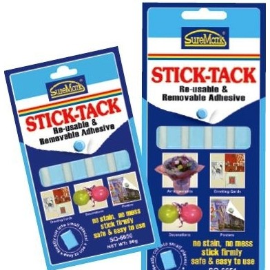 Stick-Tack SureMark SQ-6650 là một loại keo có độ dính ít, có hình dạng giống như đất nặn, dùng dán tạm thời