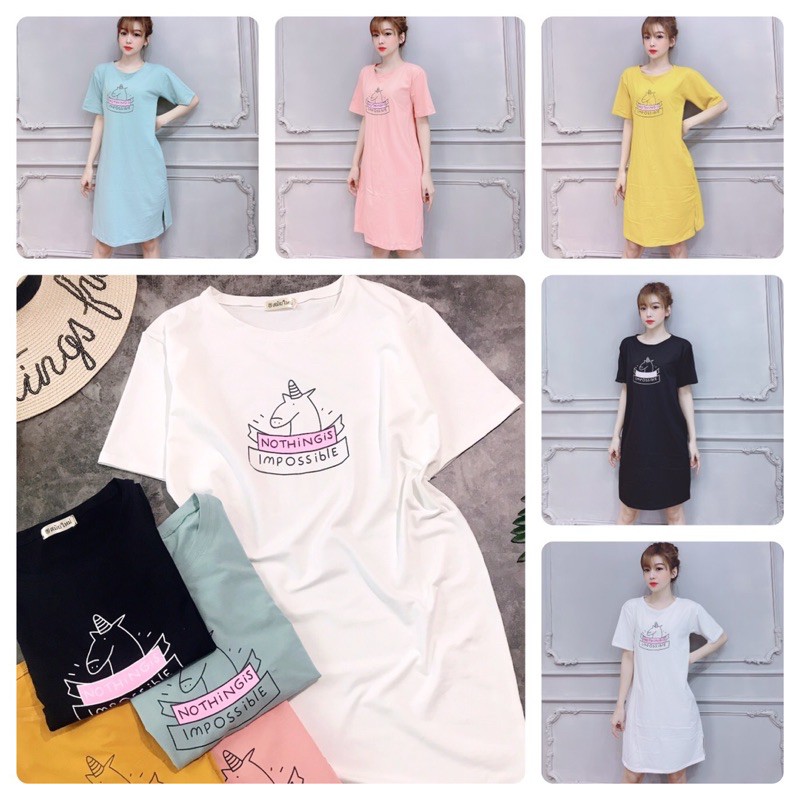 Đầm bigsize dáng suông thun thái form rộng dưới 70kg | BigBuy360 - bigbuy360.vn