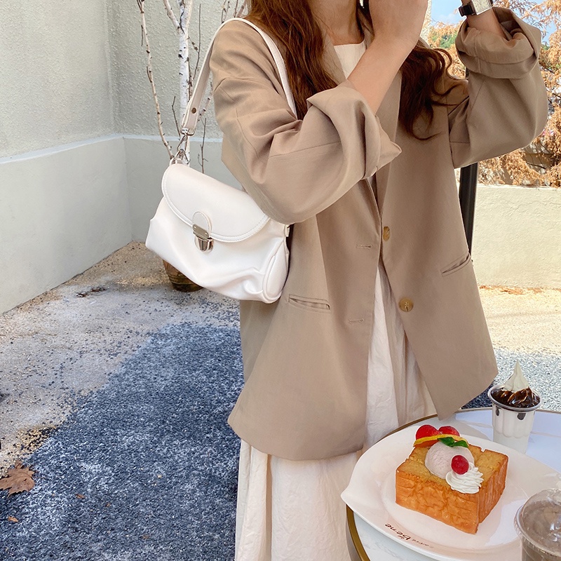 IELGY Túi Đeo Vai Bằng Da Mềm Phong Cách retro Pháp Thời Trang Cho Nữ