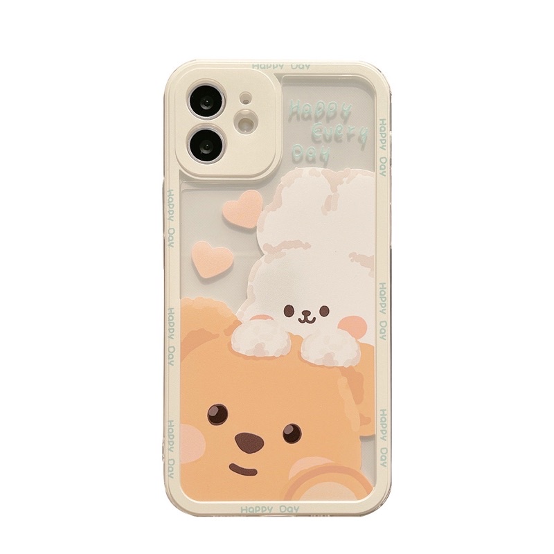 (SIÊU RẺ) Ốp lưng iphone gấu thỏ happy every day 6/6plus/6s/6splus/7/7plus/8/8plus/x/xr/xs/11/12/13/pro/max/plus/promax