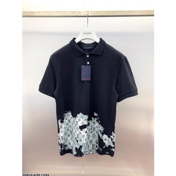 [Ảnh Thật] Áo Polo Nam LV Hình In Chất Cotton Cao Cấp - Áo Phông Nam LV Cổ Bẻ