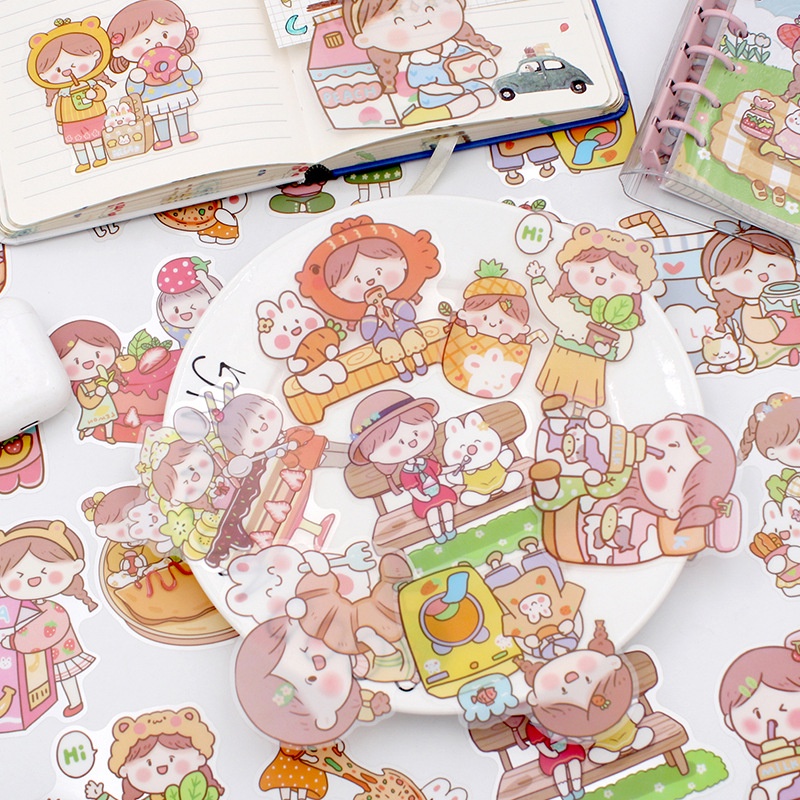 Set 24 Miếng Dán Trang Trí Điện Thoại Họa Tiết Hoạt Hình Dễ Thương
