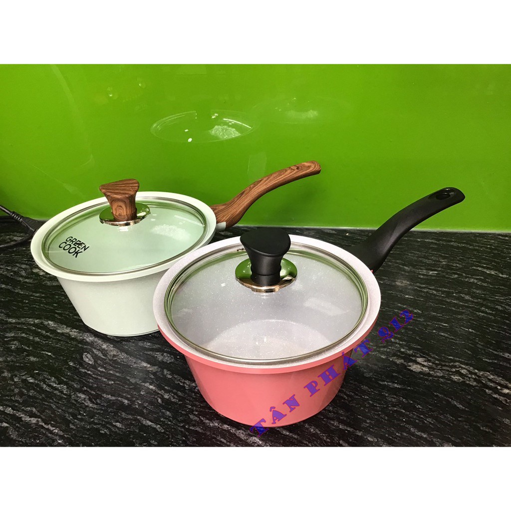 BỘ NỒI ĐÚC VÂN ĐÁ ĐÁY TỪ GREEN COOK (18/20/24CM)