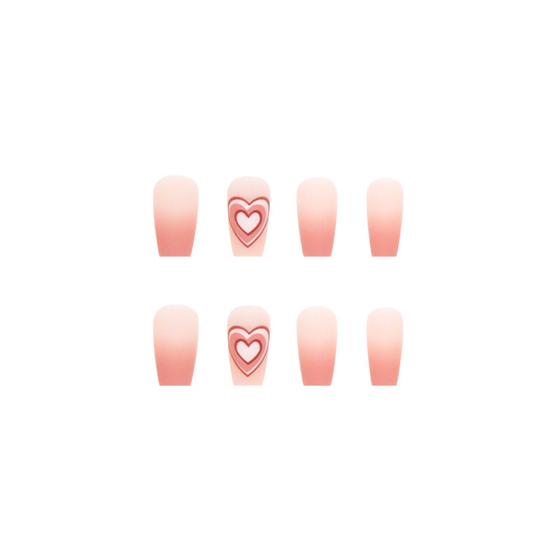 Hộp 24 Móng Tay Giả Màu Hồng Đục Gradient R580