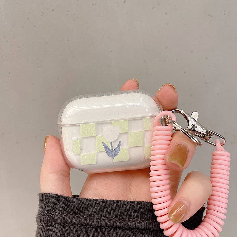 Vỏ Bảo Vệ Hộp Sạc Tai Nghe airpods 1 2 Pro 3rd Generation Pro 1/2 Trong Suốt Chống Sốc Họa Tiết Hoạt Hình Kèm Dây Đeo Kiểu Nhật Hàn