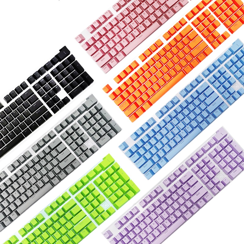 Keycap giá rẻ Font chữ đẹp in Doubleshot xuyên led nhiều màu 108 phím set nút bàn phím