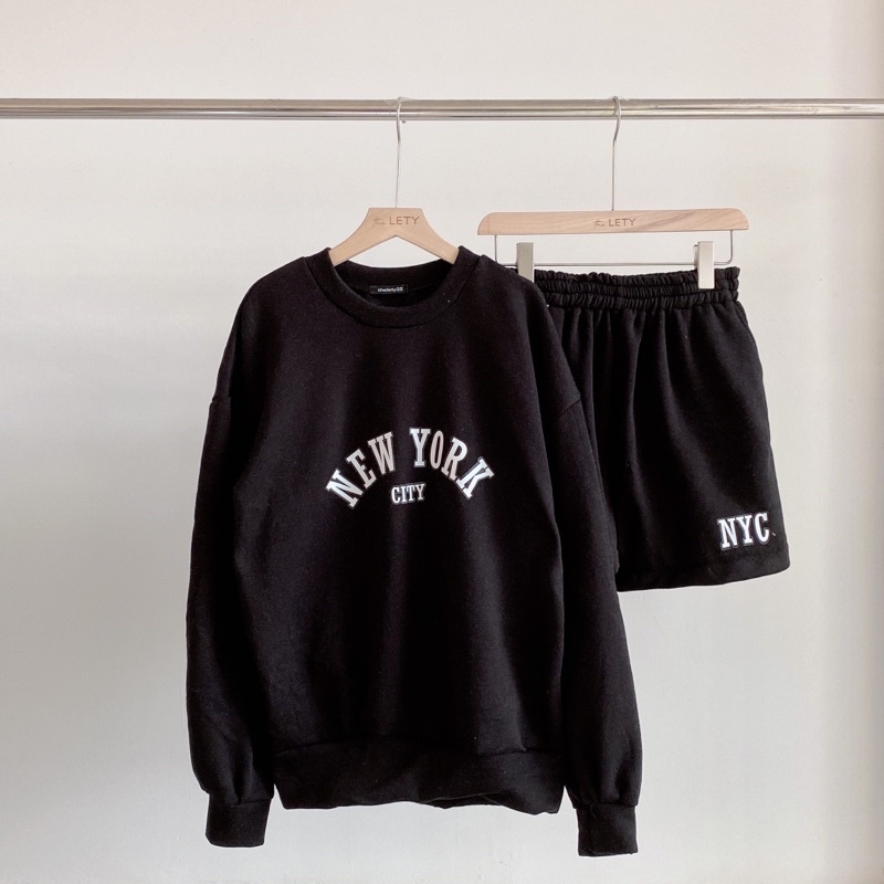 Set Nỉ Sweater Quần Short “NEW YORK” - THELETY.25