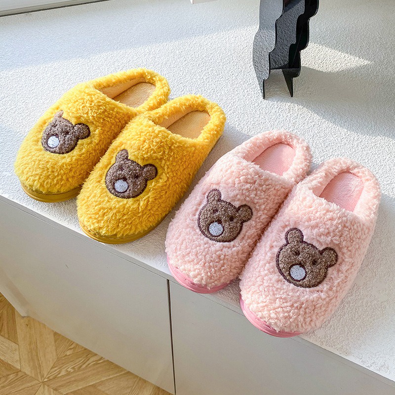 Dép Bông Đi Trong Nhà - Văn Phòng Hình Gấu Nâu Dễ Thương Cute