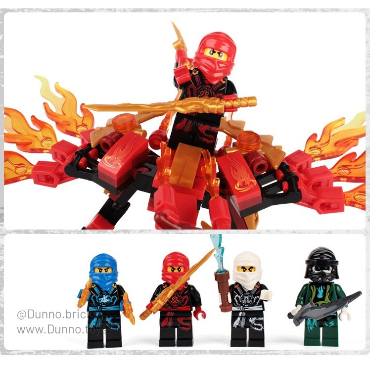 Lego Ninjago Lắp Ráp 4 Mẫu Chiến Binh Ninja Cưỡi Rồng