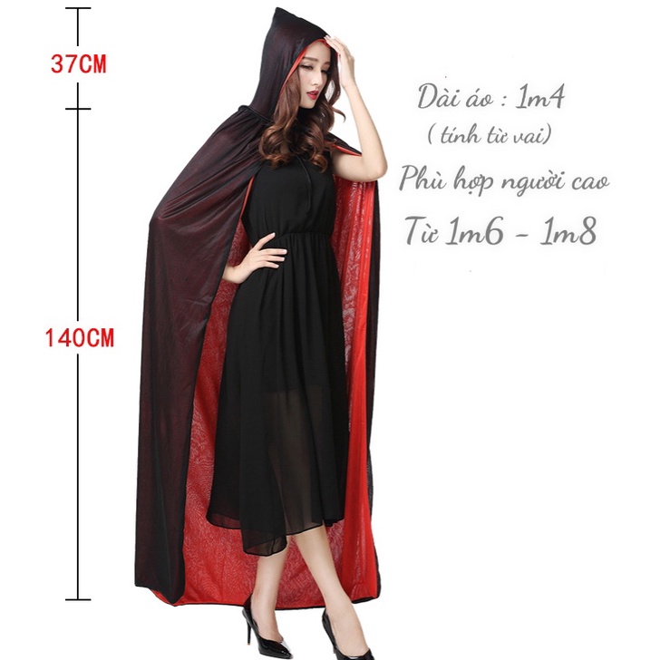 Halloween áo choàng đỏ đen hóa trang Dracula ma ca rồng phù thủy | BigBuy360 - bigbuy360.vn