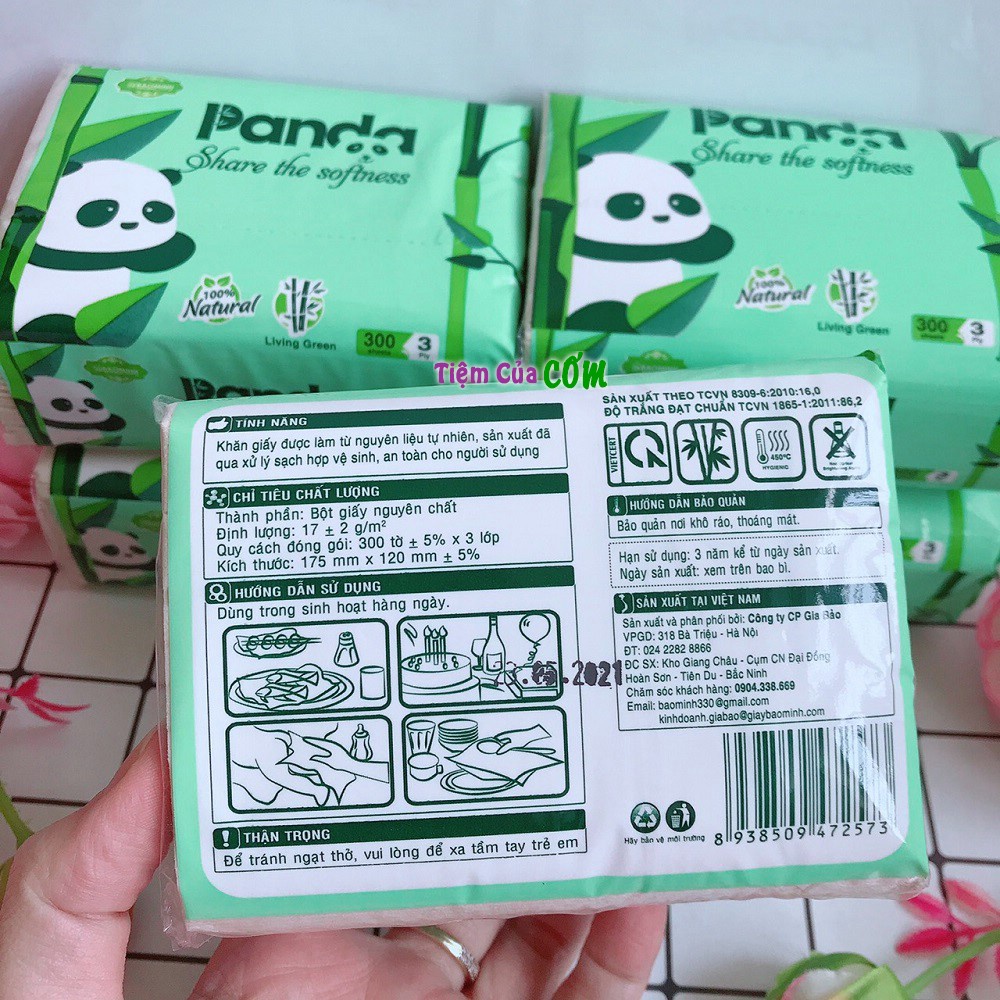 Giấy rút tre Panda Việt Nam 100 tờ 3 lớp dai mềm
