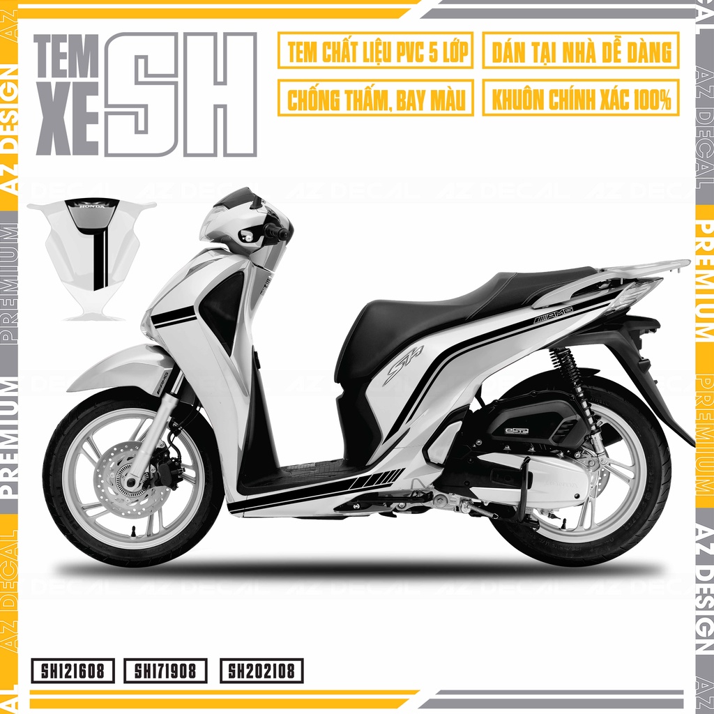 Tem Chỉ AMG Cực Hot Cho SH 2012 - 2022 | SH08 | Decal Cao Cấp Chống Bay Màu, Chống Nước, Dễ Dán