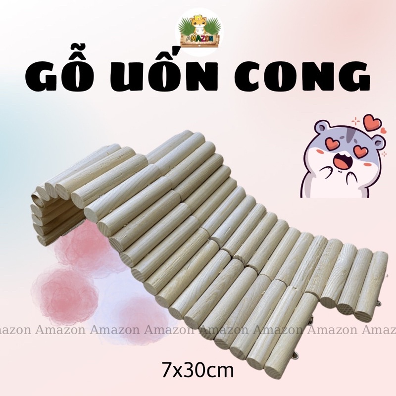 Cầu thang -gỗ uốn cong làm ngăn chuồng hamster