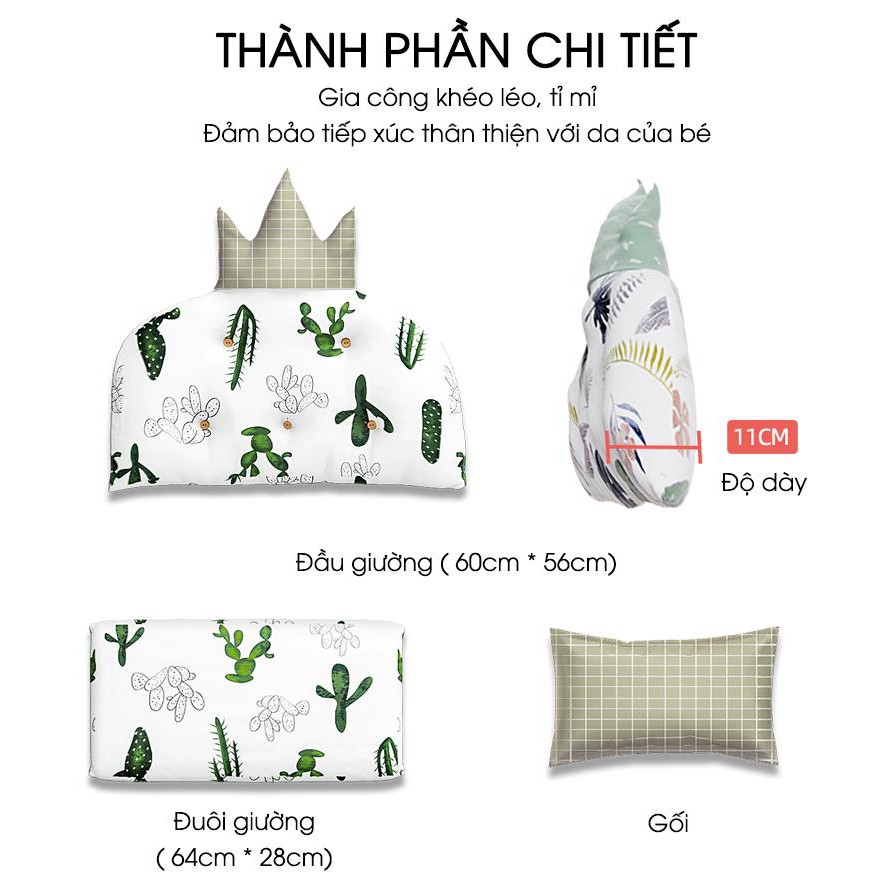 Quây đệm hoàng gia - Chất liệu cotton - Thoáng mát - Độ bền cao - Không nhăn - Bảo hành 6 tháng