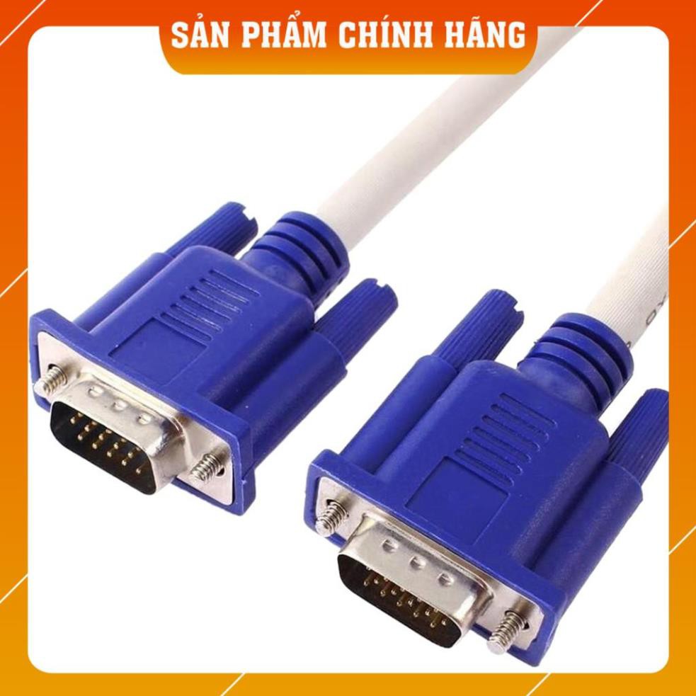 Dây VGA - Cáp VGA 20 mét - Màu trắng, 2 đầu chống nhiễu màu xanh - BH 12 tháng