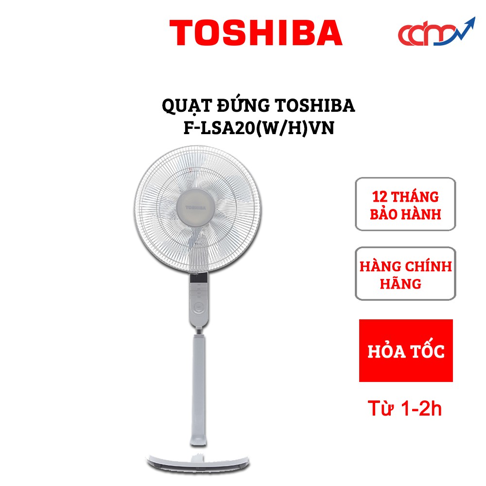 Quạt cây đứng Toshiba F-LSA20(W/H)VN có khiển model 2022 - Hàng chính hãng - Công nghệ Nhật Bản, hoạt động êm ái