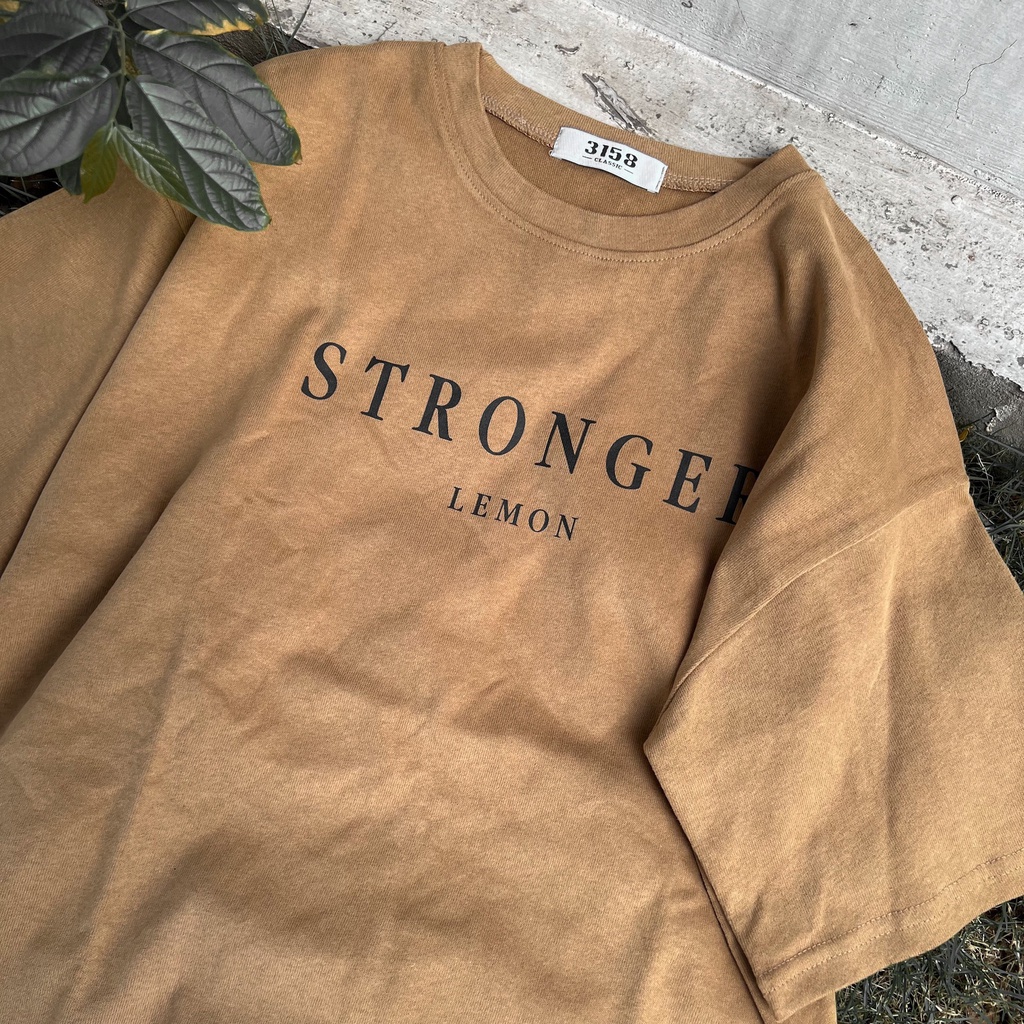 Áo thun tay lỡ nam nữ MEANSTORE phông in hình cotton vải mát form rộng phong cách Ulzzang - Stronger Lemon