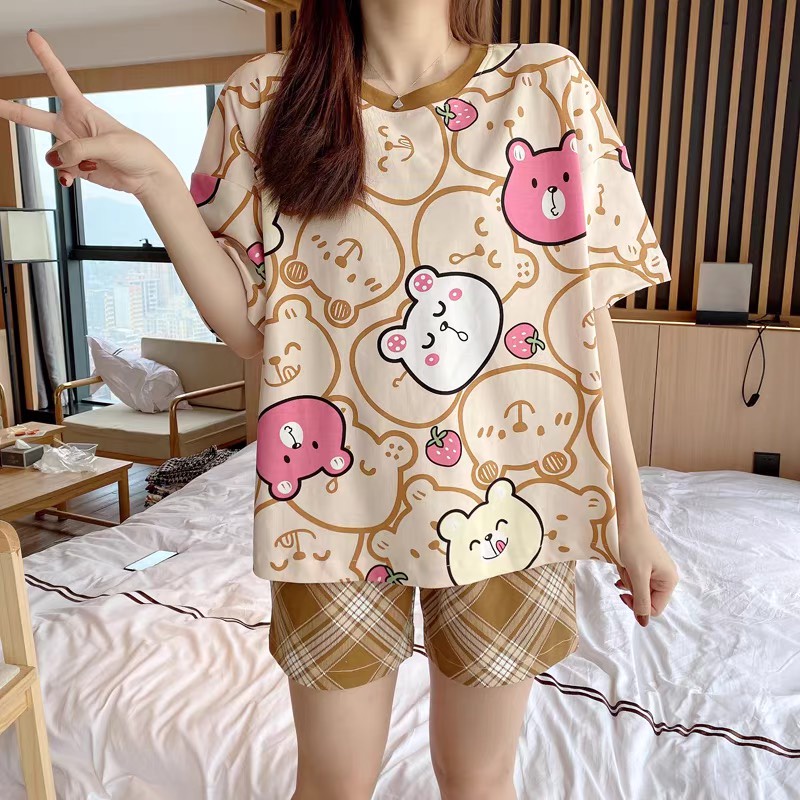Combo Cá mập- Hoạt hình - Pijama kimono ngủ chất liệu cotton, đồ ngủ kimono đồ ngủ kiểu Nhật bản - Poohouse Pyjama