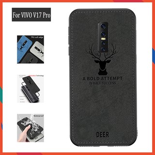 Ốp điện thoại vải bạt cứng in hình hươu 3D cho VIVO V17 Pro