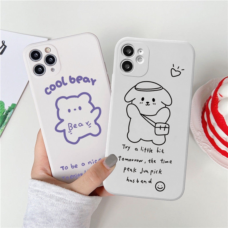 Ốp lưng iphone cạnh vuông cool bear 5/5s/6/6plus/6s/6splus/7/7plus/8/8plus/x/xr/xs/11/12/pro/max/plus/promax -Awifi M5-3