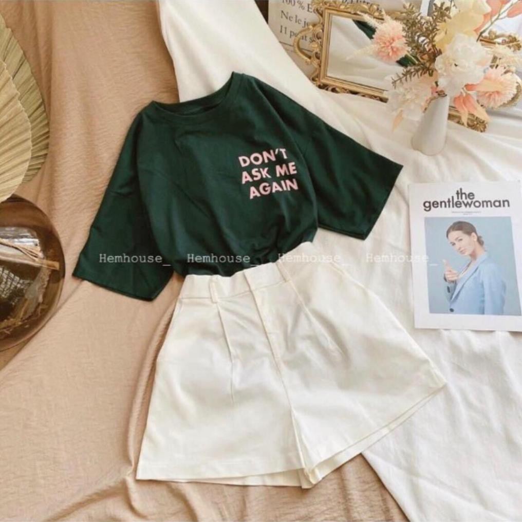 Set quần short trắng kèm áo 💖FREESHIP💖 Set áo phông xanh phom thụng mix quần short kaki trắng AD39 - Anhduong.store | BigBuy360 - bigbuy360.vn