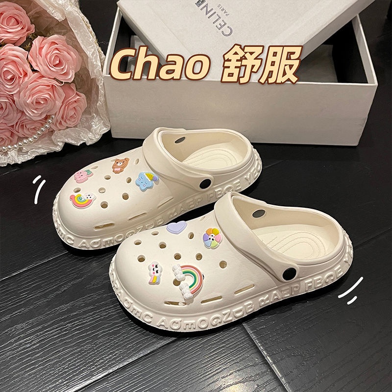 Dép Crocs Tăng Chiều Cao 5cm  - Quai Chéo Ngoài Trời