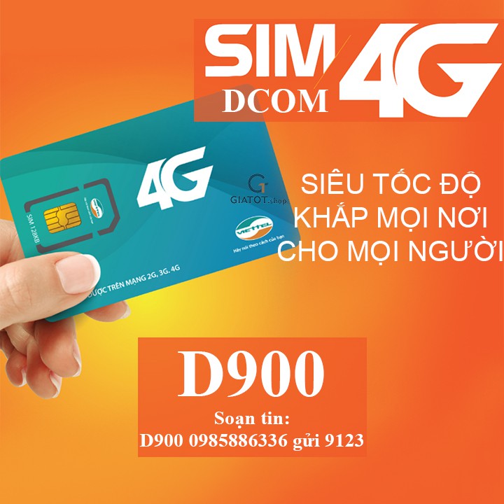 {Rẻ hơn hoàn tiền} Sim 4G Viettel gói cước D900 7GB/Tháng Trọn Gói 1 Năm (12 tháng)