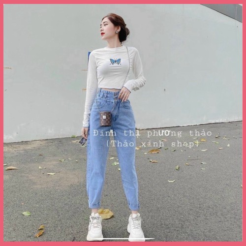 Quần Jean Baggy Nữ HT08 Cạp Cao Siêu Đẹp Hàng Loại 1