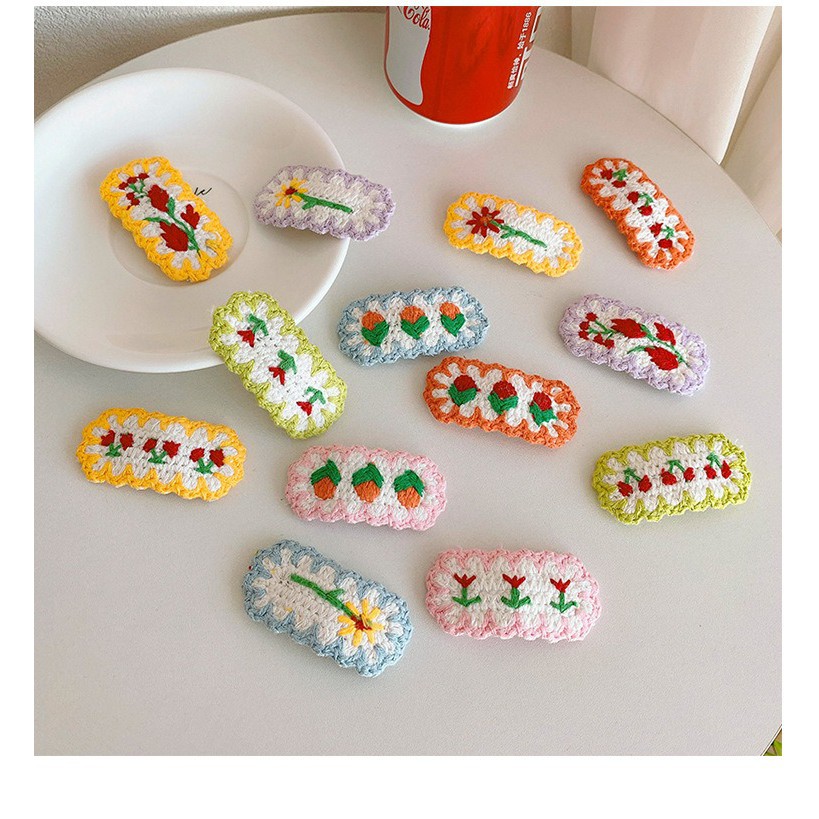 Kẹp Tóc Vải Thêu hoa Phong Cách