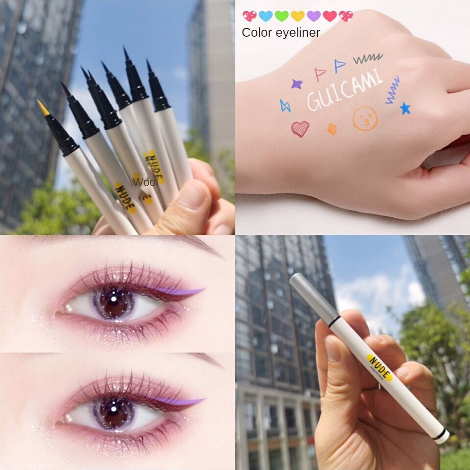 Bút kẻ mắt có màu không thấm nước khô nhanh lâu trôi không lem siêu mịn dành cho nữ/ người mới bắt đầu