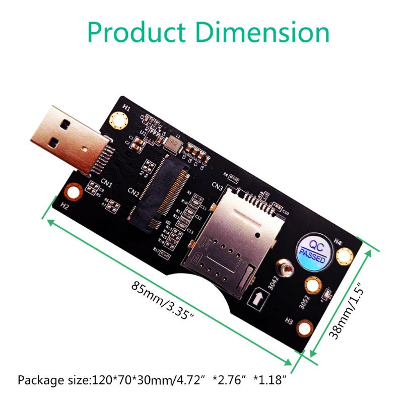 Thẻ Chuyển Đổi M2 Key B Sang USB 3.0 Type A Có Khe SIM Cho Điện Thoại 4G 5G