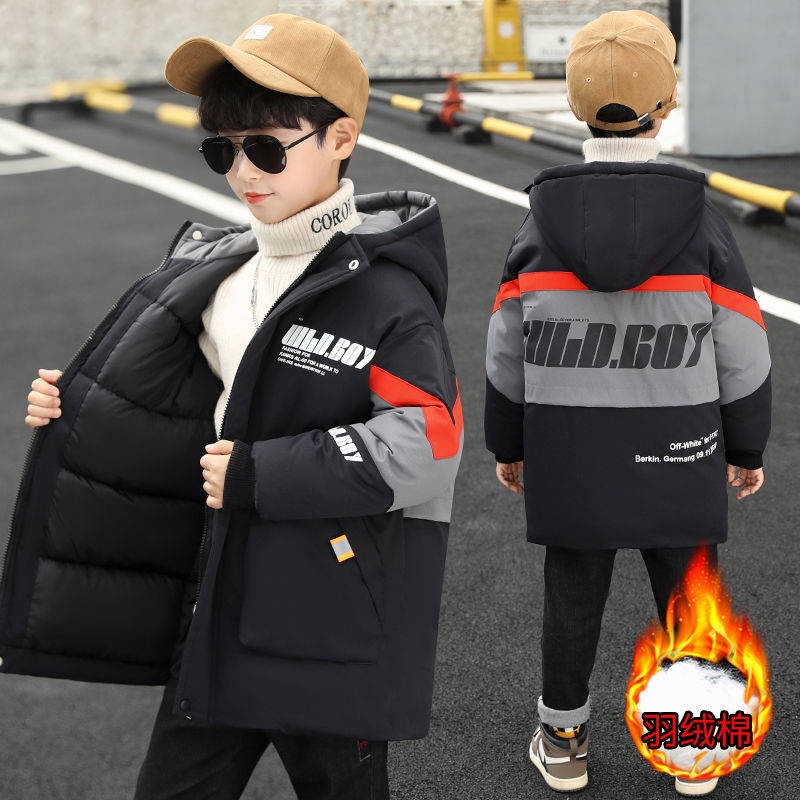Áo khoác cotton lót nhung dày dặn thời trang mùa đông cho bé trai 5 7 2021 10 13 15 tuổi