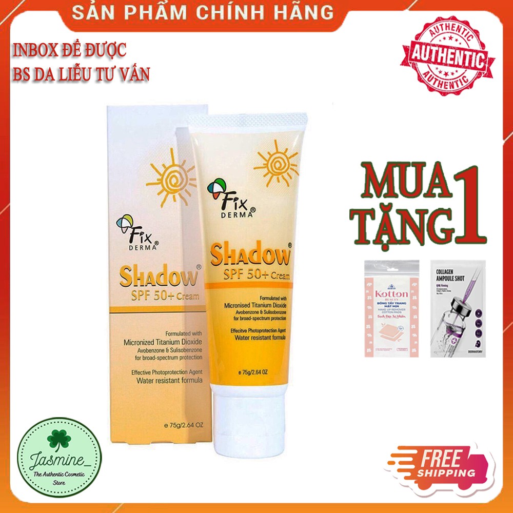 KEM CHỐNG NẮNG FIXDERMA SHADOW SPF 50+/PA+++ 75G CHÍNH HÃNG JASMINE