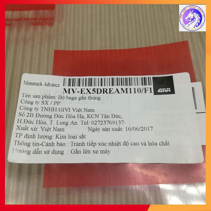 Baga Sau Givi Chính Hãng Cho Xe Honda Ex5 Dream 110 Dùng Để Gắn Thùng Chứa Đồ - BH 2 Năm