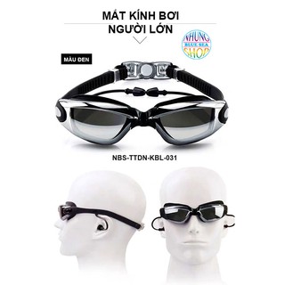 Mắt kính bơi nam nữ tráng GƯƠNG kèm bịt tai - Mắt kiếng bơi tráng gương
