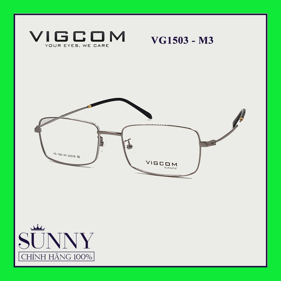 Gọng kính nam nữ thời trang Vigcom VG1503 nhiều màu chính hãng, thiết kế dễ đeo bảo vệ mắt